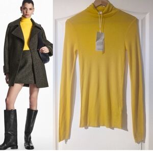 COS | Slim-Fit Merino Wool Turtleneck Top In Yellow